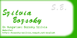 szilvia bozsoky business card